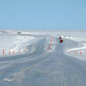 In winter the Colville River is used as a road