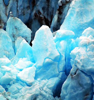 glaciers cover large areas of Alaska